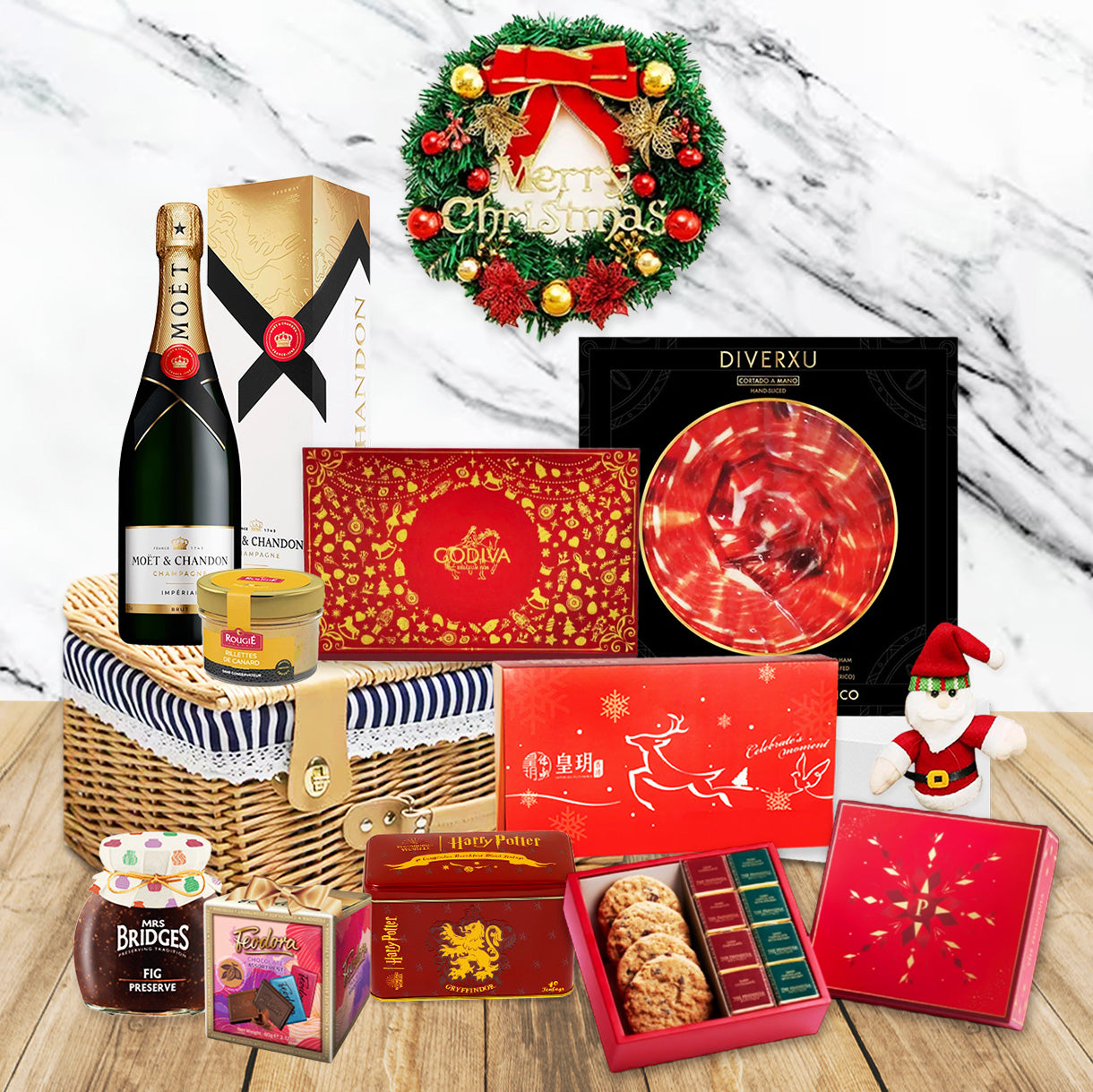 CM2515 Moet香檳聖誕美食禮籃